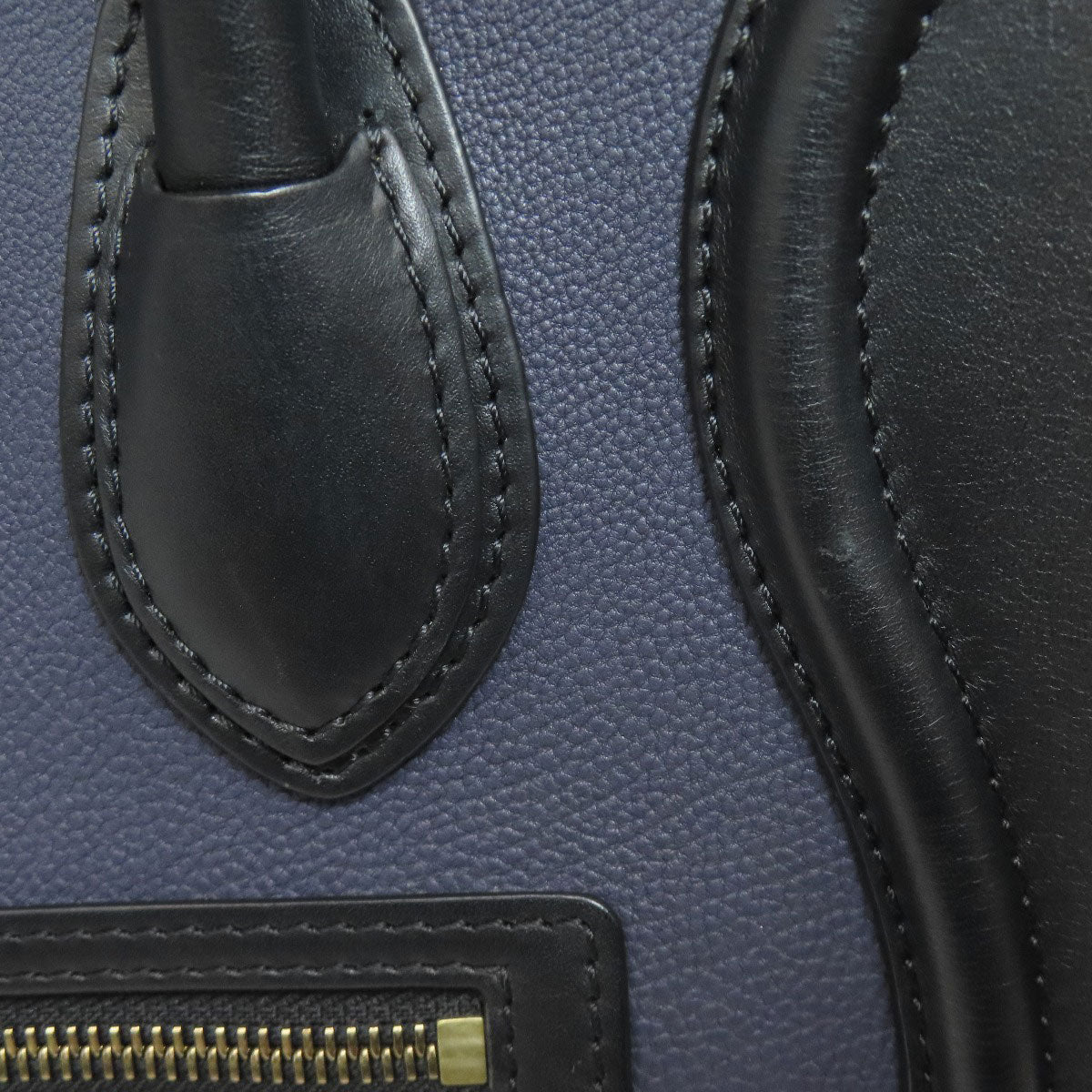 CELINE Handbag Calfskin Navy Luggage micro Women Used Authentic
