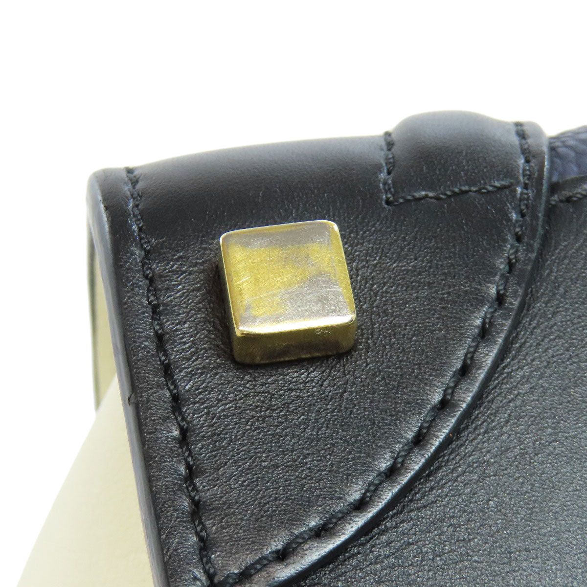 CELINE Handbag Calfskin Navy Luggage micro Women Used Authentic