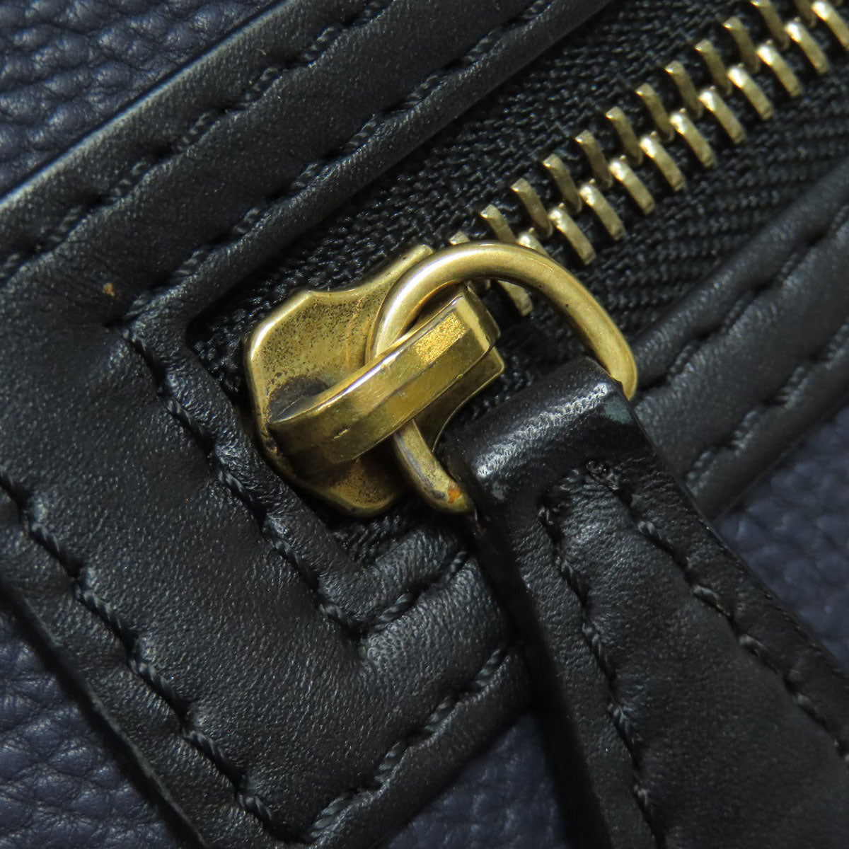 CELINE Handbag Calfskin Navy Luggage micro Women Used Authentic