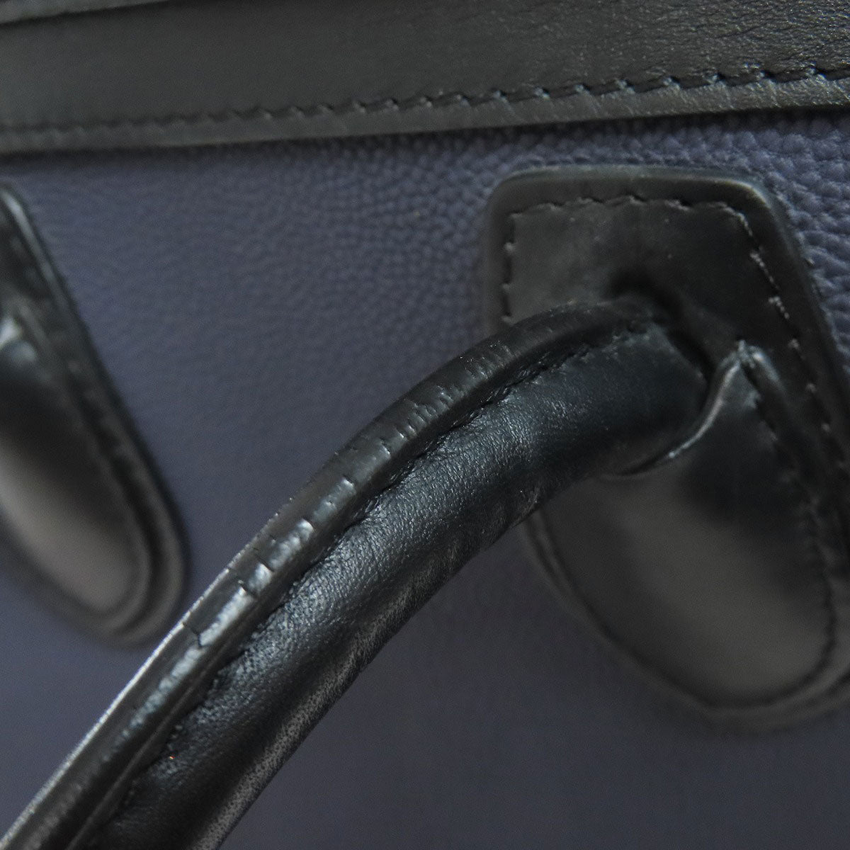 CELINE Handbag Calfskin Navy Luggage micro Women Used Authentic