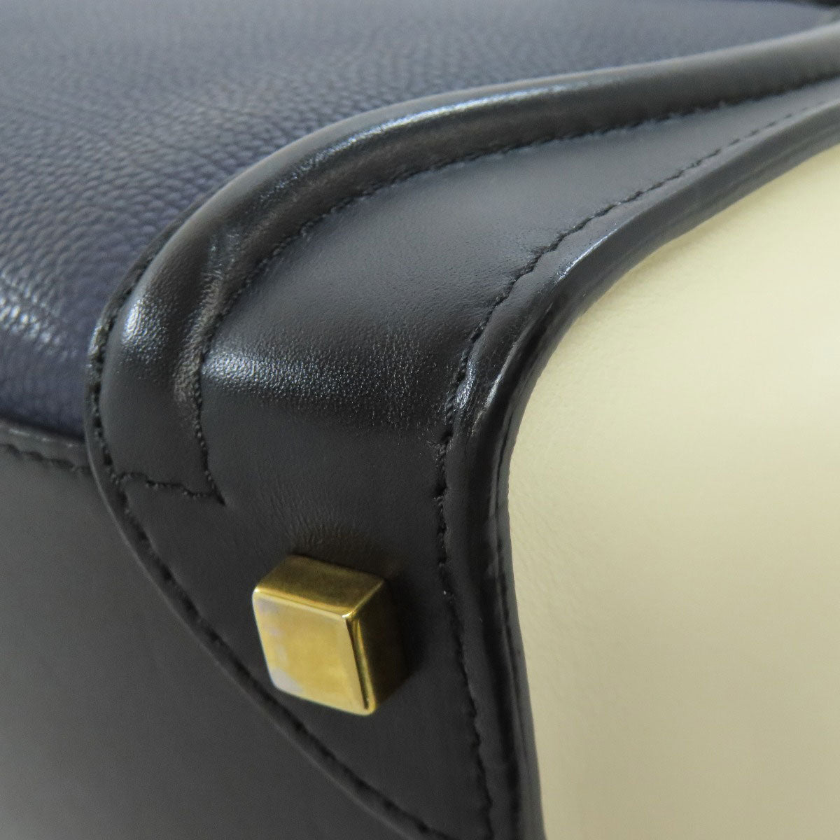 CELINE Handbag Calfskin Navy Luggage micro Women Used Authentic