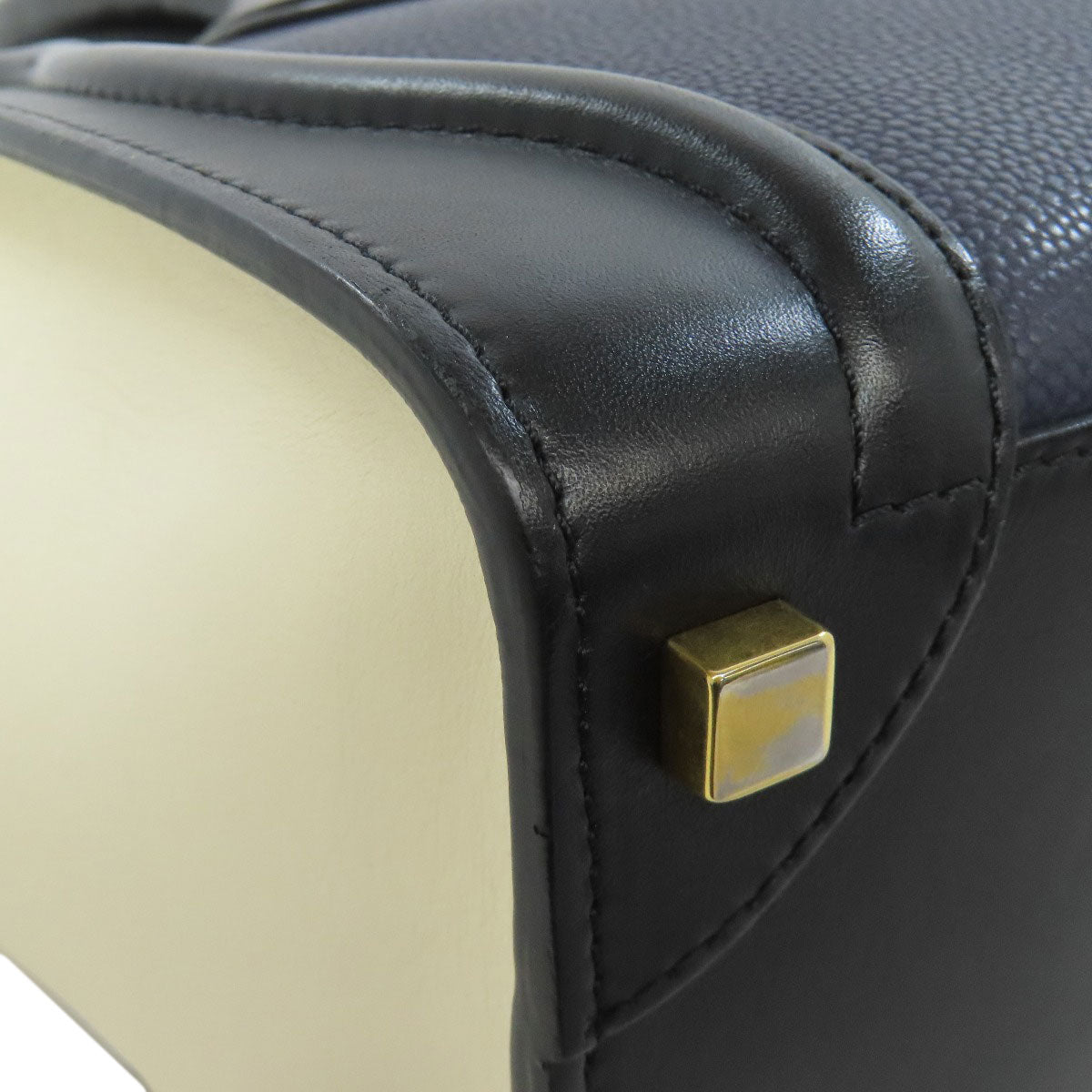 CELINE Handbag Calfskin Navy Luggage micro Women Used Authentic