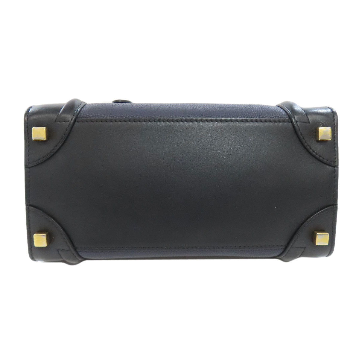 CELINE Handbag Calfskin Navy Luggage micro Women Used Authentic