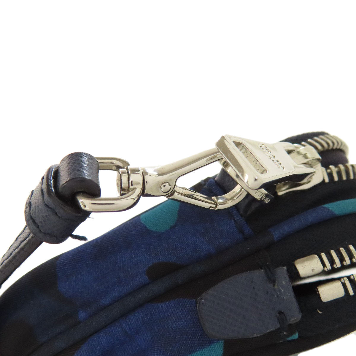 PRADA Shoulder Bag Nylon blue Camouflage Pattern Mini Shoulder Women Used Authentic