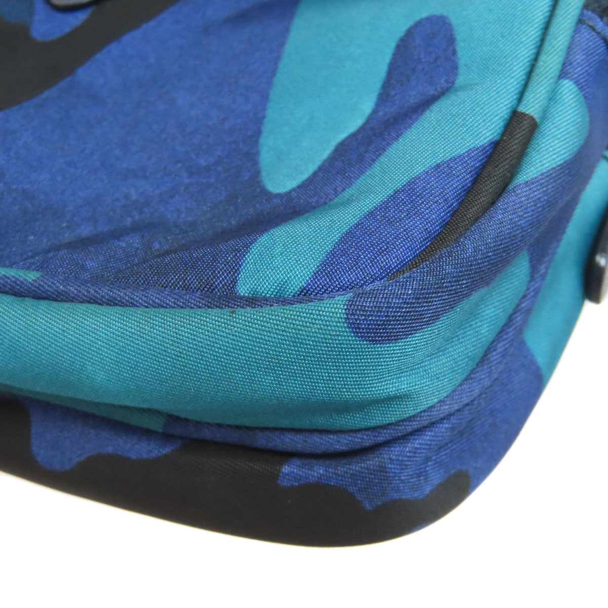 PRADA Shoulder Bag Nylon blue Camouflage Pattern Mini Shoulder Women Used Authentic