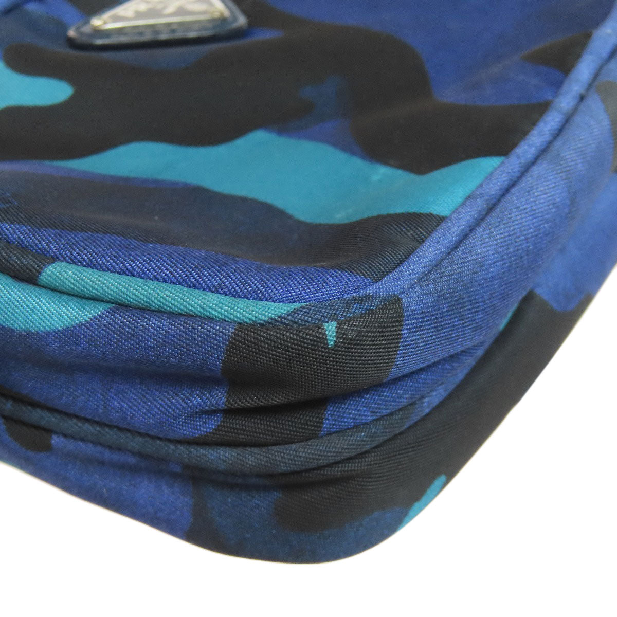 PRADA Shoulder Bag Nylon blue Camouflage Pattern Mini Shoulder Women Used Authentic