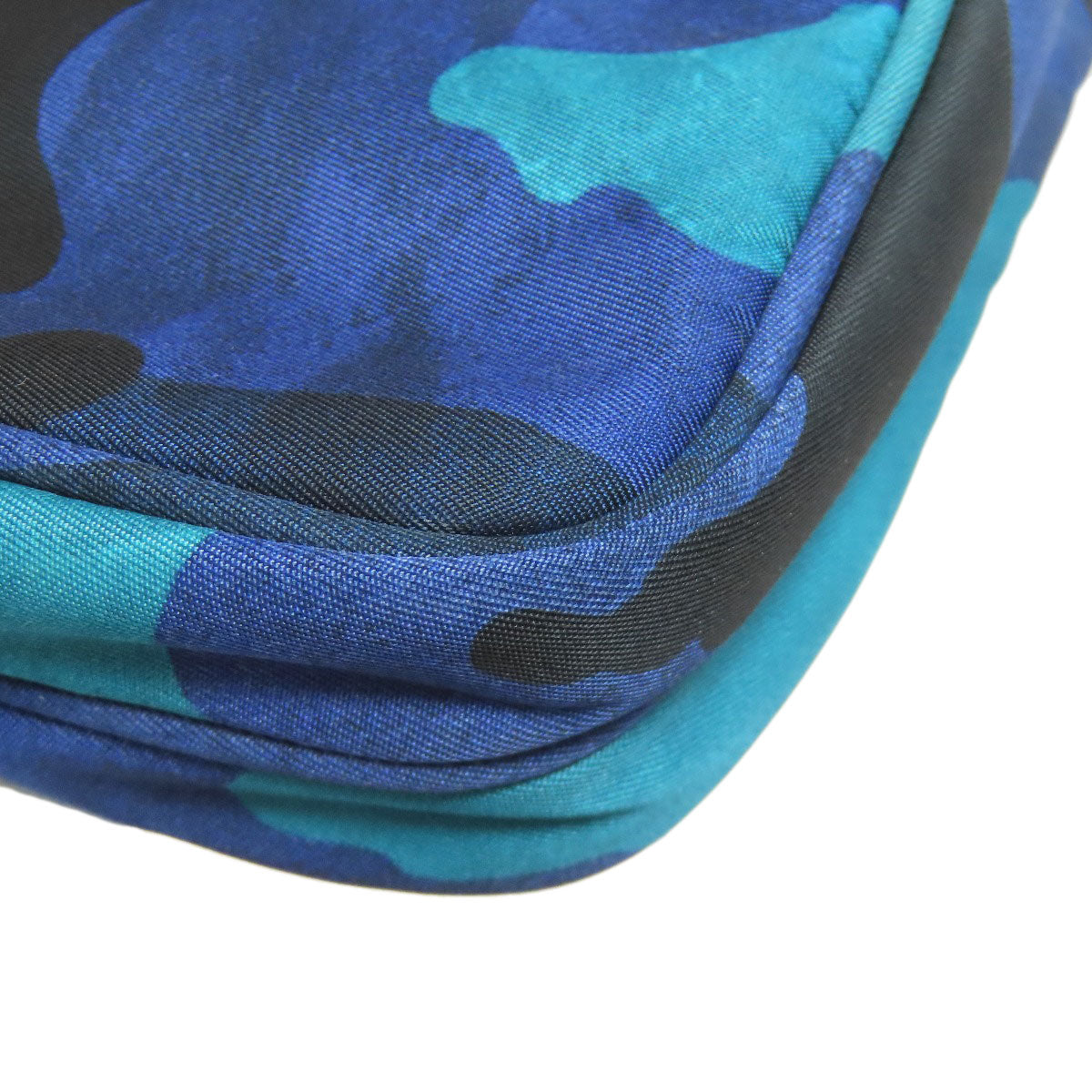 PRADA Shoulder Bag Nylon blue Camouflage Pattern Mini Shoulder Women Used Authentic