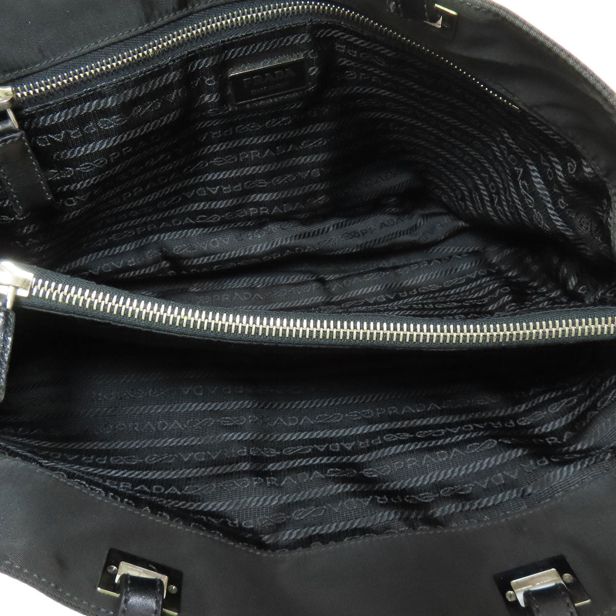 PRADA Tote Bag Nylon black logoMetal