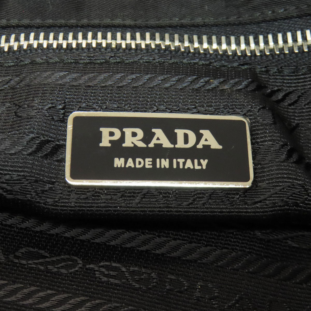 PRADA Tote Bag Nylon black logoMetal