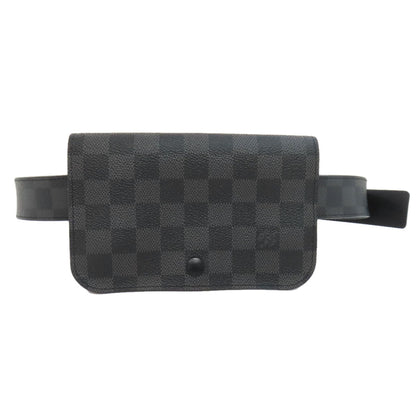 LOUIS VUITTON Sling bag M6837T Damier canvas black sun tulle Pochette homme Women Used Authentic
