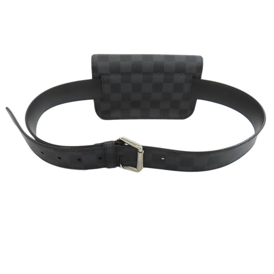LOUIS VUITTON Sling bag M6837T Damier canvas black sun tulle Pochette homme Women Used Authentic