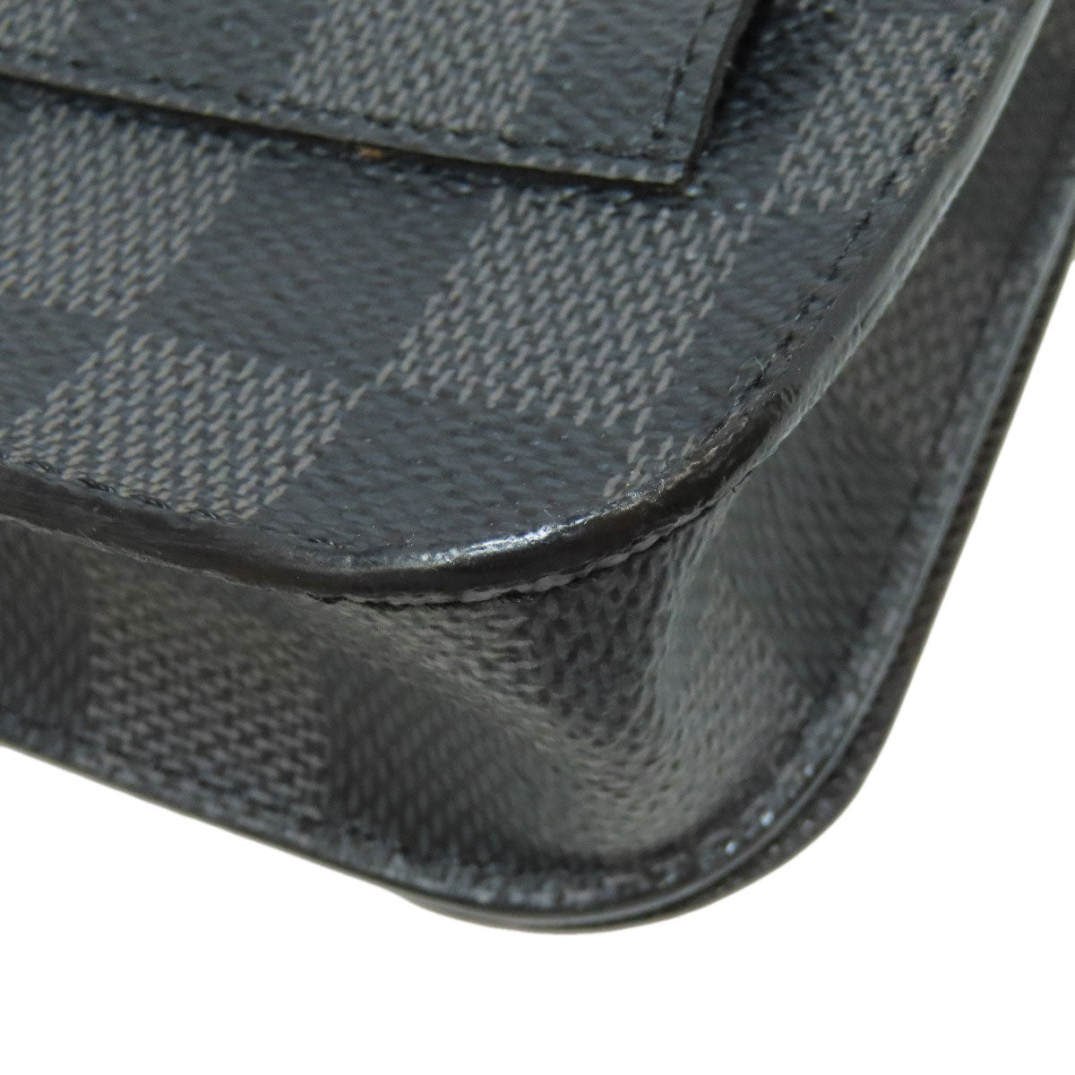 LOUIS VUITTON Sling bag M6837T Damier canvas black sun tulle Pochette homme Women Used Authentic