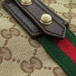 GUCCI Tote Bag 137396 canvas Brown GG Shelly line Women Used Authentic