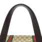 GUCCI Tote Bag 137396 canvas Brown GG Shelly line Women Used Authentic