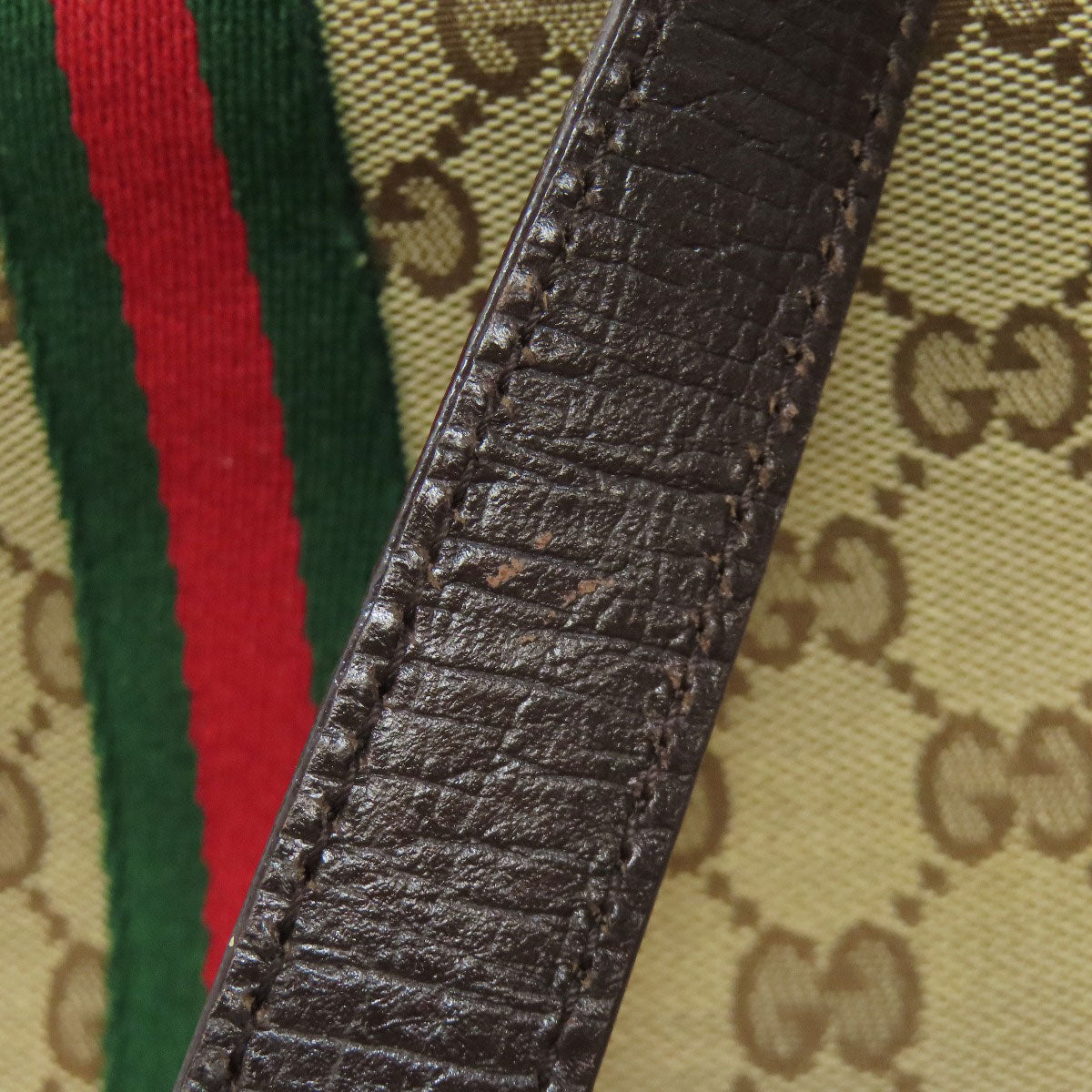 GUCCI Tote Bag 137396 canvas Brown GG Shelly line Women Used Authentic