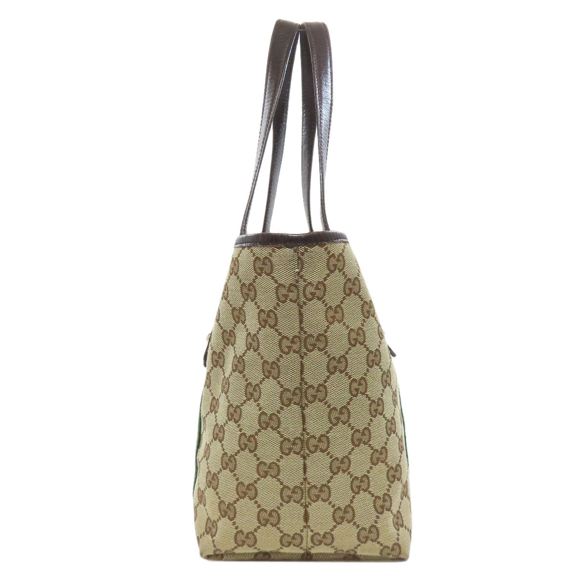GUCCI Tote Bag 137396 canvas Brown GG Shelly line Women Used Authentic