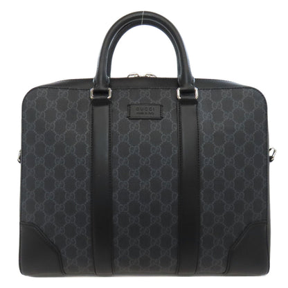 GUCCI Business bag 474135 PVC black GG Briefcase mens Used Authentic