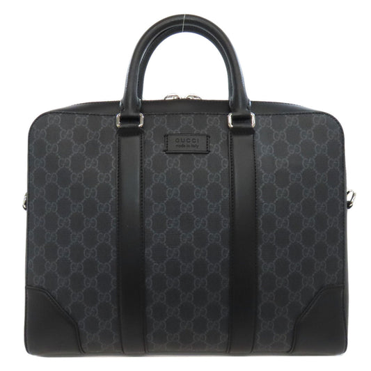 GUCCI Business bag 474135 PVC black GG Briefcase mens Used Authentic
