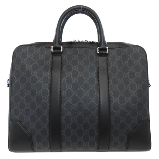 GUCCI Business bag 474135 PVC black GG Briefcase mens Used Authentic