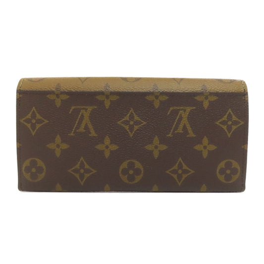 LOUIS VUITTON Long Wallet Purse M82157 Monogram reverse Brown Portefeuille Emily Women Used Authentic