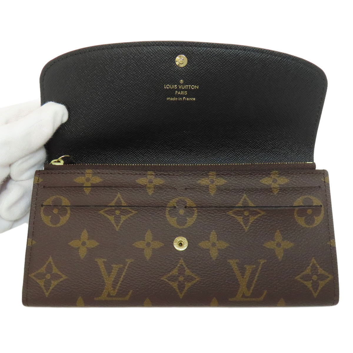 LOUIS VUITTON Long Wallet Purse M82157 Monogram reverse Brown Portefeuille Emily Women Used Authentic