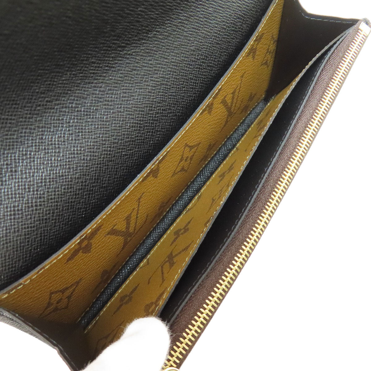 LOUIS VUITTON Long Wallet Purse M82157 Monogram reverse Brown Portefeuille Emily Women Used Authentic