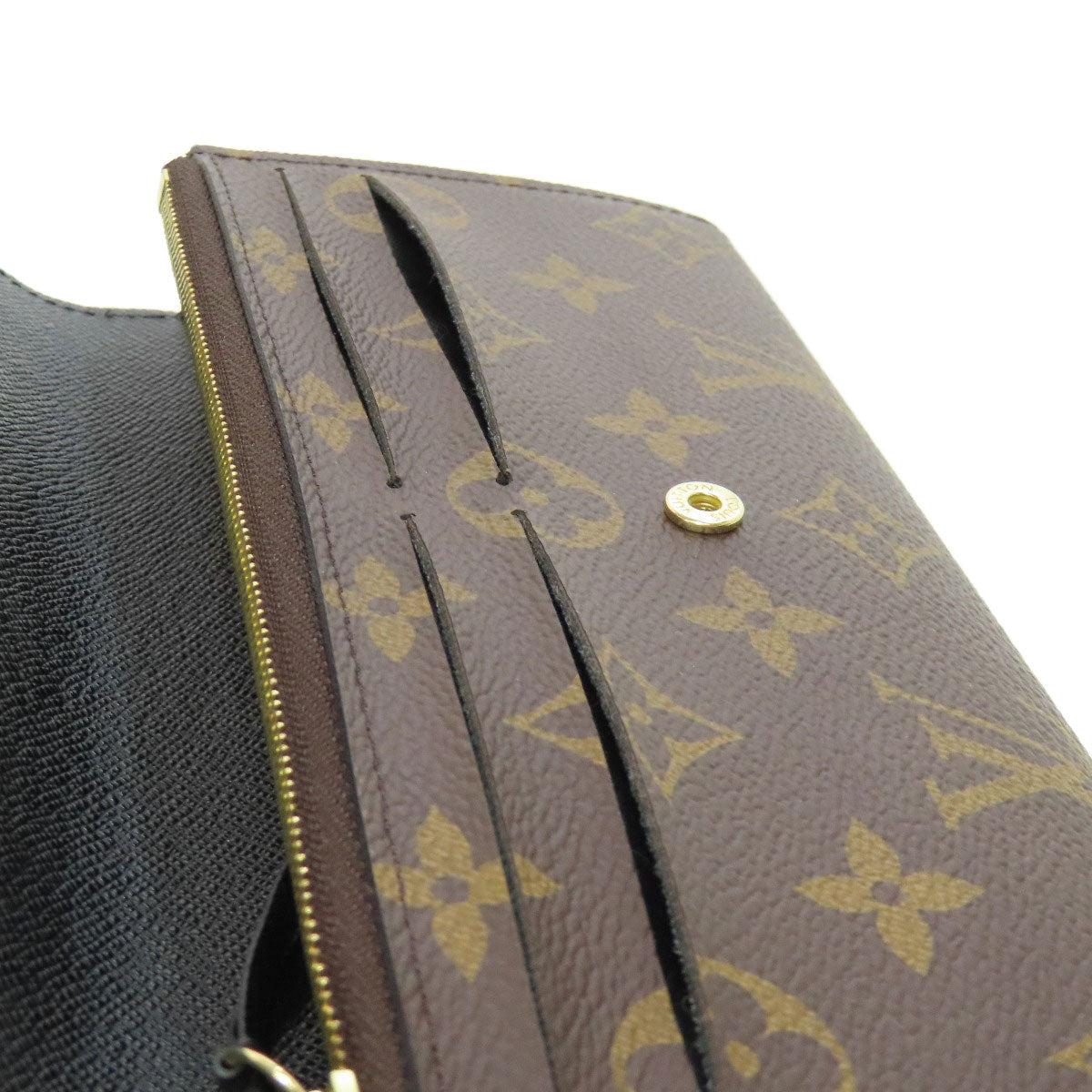 LOUIS VUITTON Long Wallet Purse M82157 Monogram reverse Brown Portefeuille Emily Women Used Authentic