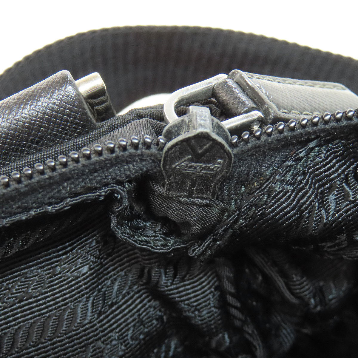 PRADA Shoulder Bag Nylon black logoMetal