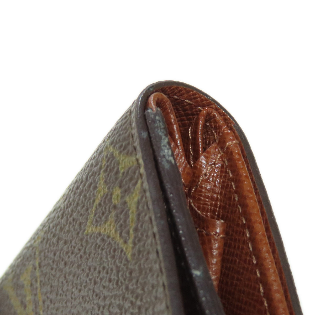 LOUIS VUITTON Coin case M61930 Monogram canvas Brown Portonet Plat Women(Unisex) Used Authentic