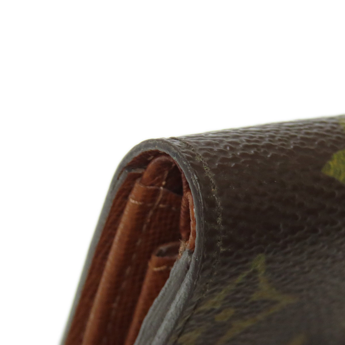 LOUIS VUITTON Coin case M61930 Monogram canvas Brown Portonet Plat Women(Unisex) Used Authentic