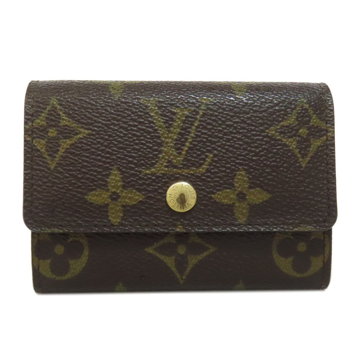 LOUIS VUITTON Coin case M61930 Monogram canvas Brown Portonet Plat Women(Unisex) Used Authentic
