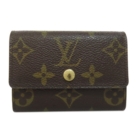 LOUIS VUITTON Coin case M61930 Monogram canvas Brown Portonet Plat Women(Unisex) Used Authentic