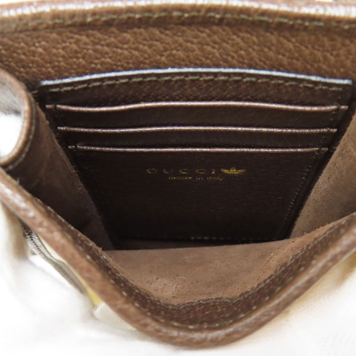GUCCI Accessory pouch 702203 PVC Brown GG Crystal Adidas Collaboration Phone Pouch Women Used Authentic