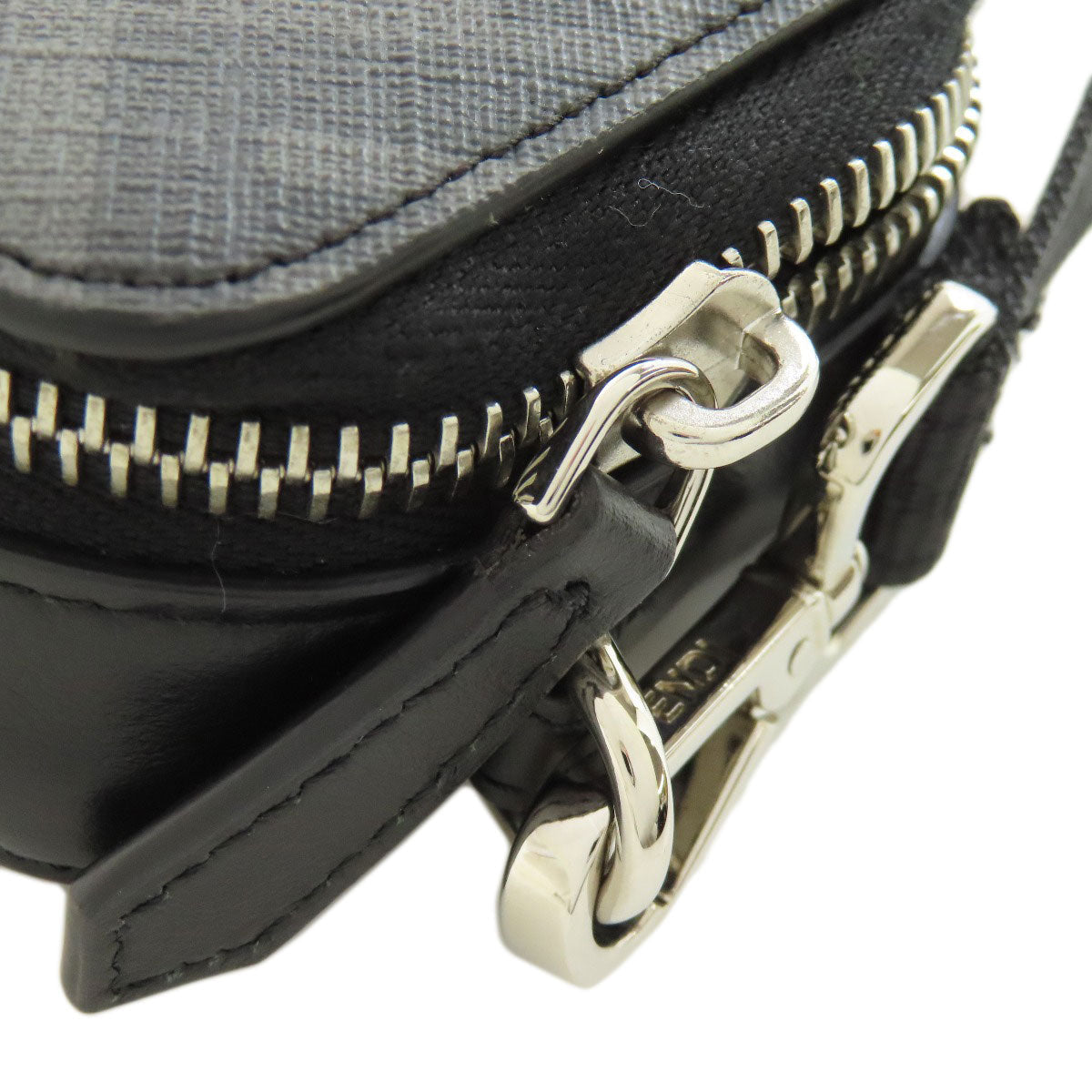 FENDI Shoulder Bag leather gray Mini Shoulder
