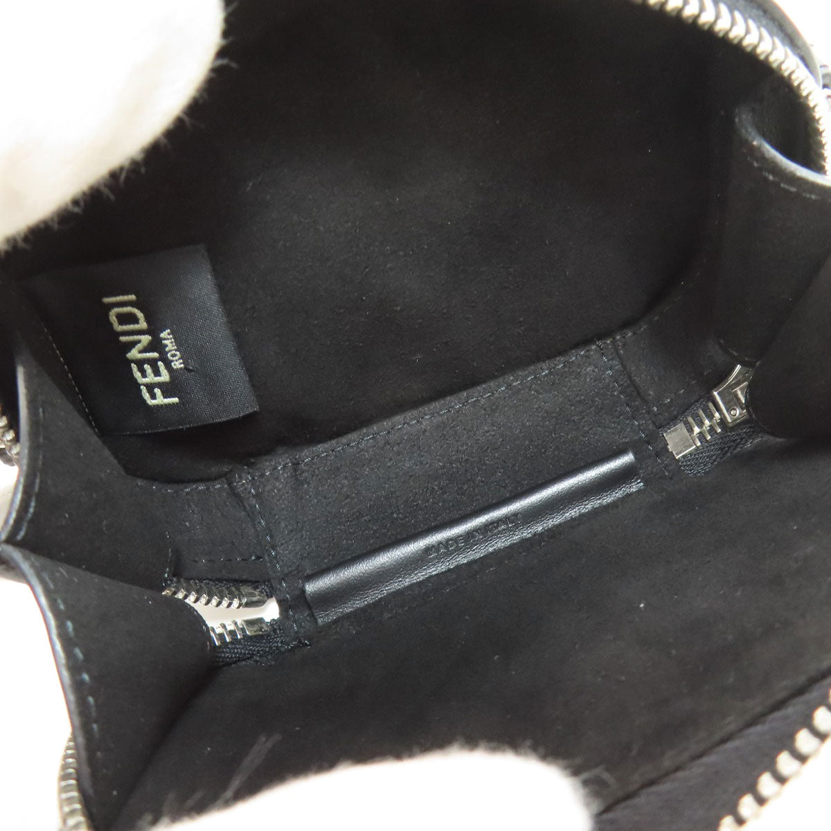 FENDI Shoulder Bag leather gray Mini Shoulder