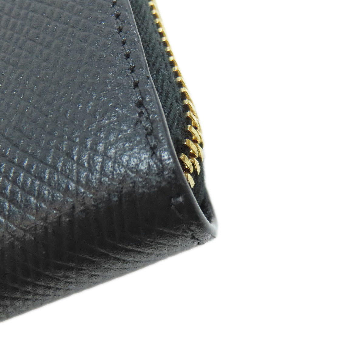 CELINE Bifold Wallet leather black logo Women Used Authentic