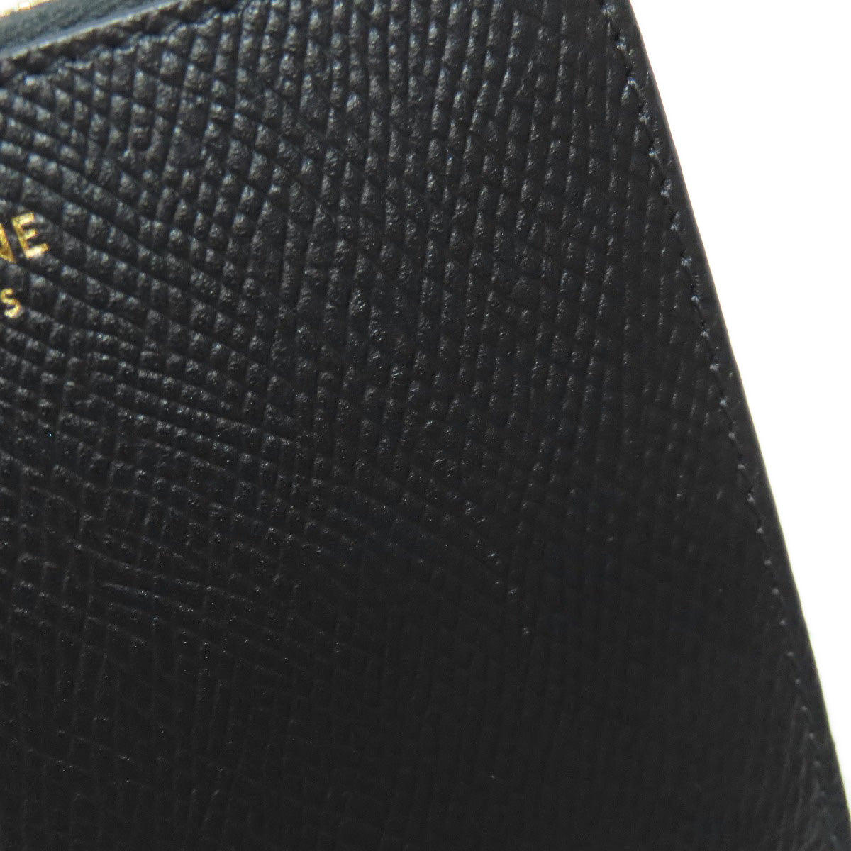 CELINE Bifold Wallet leather black logo Women Used Authentic