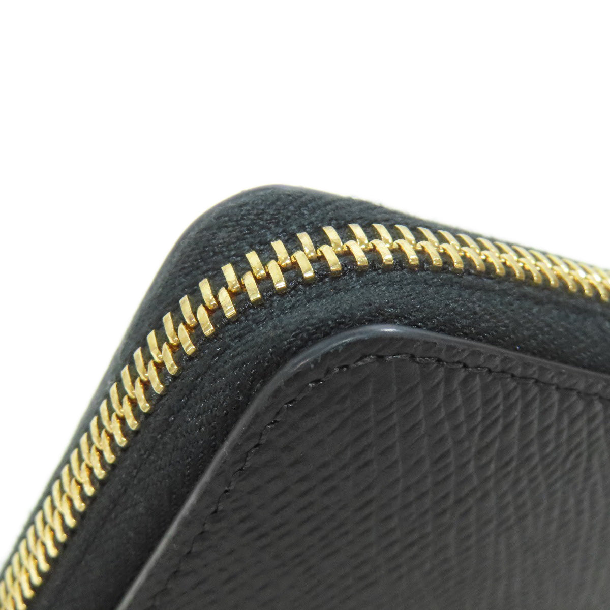 CELINE Bifold Wallet leather black logo Women Used Authentic