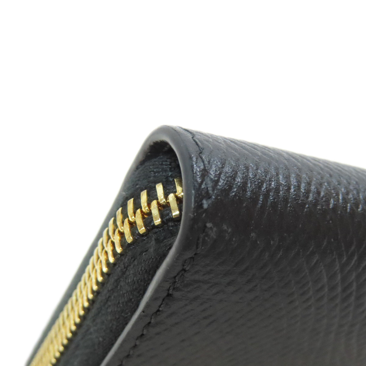 CELINE Bifold Wallet leather black logo Women Used Authentic