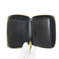 CELINE Bifold Wallet leather black logo Women Used Authentic