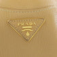 PRADA Handbag leather beige logo