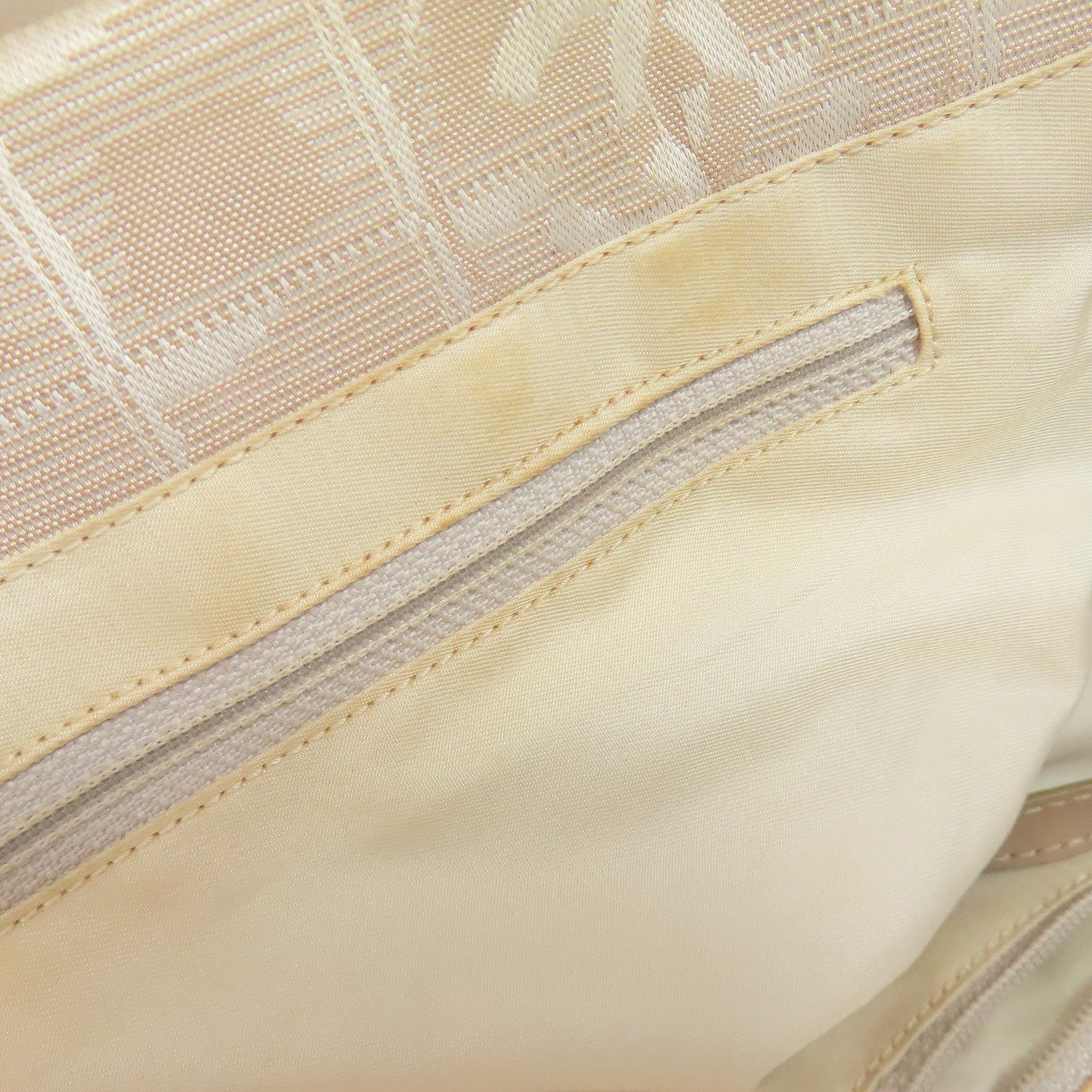 CHANEL Tote Bag Nylon jacquard beige New Travel Line MM