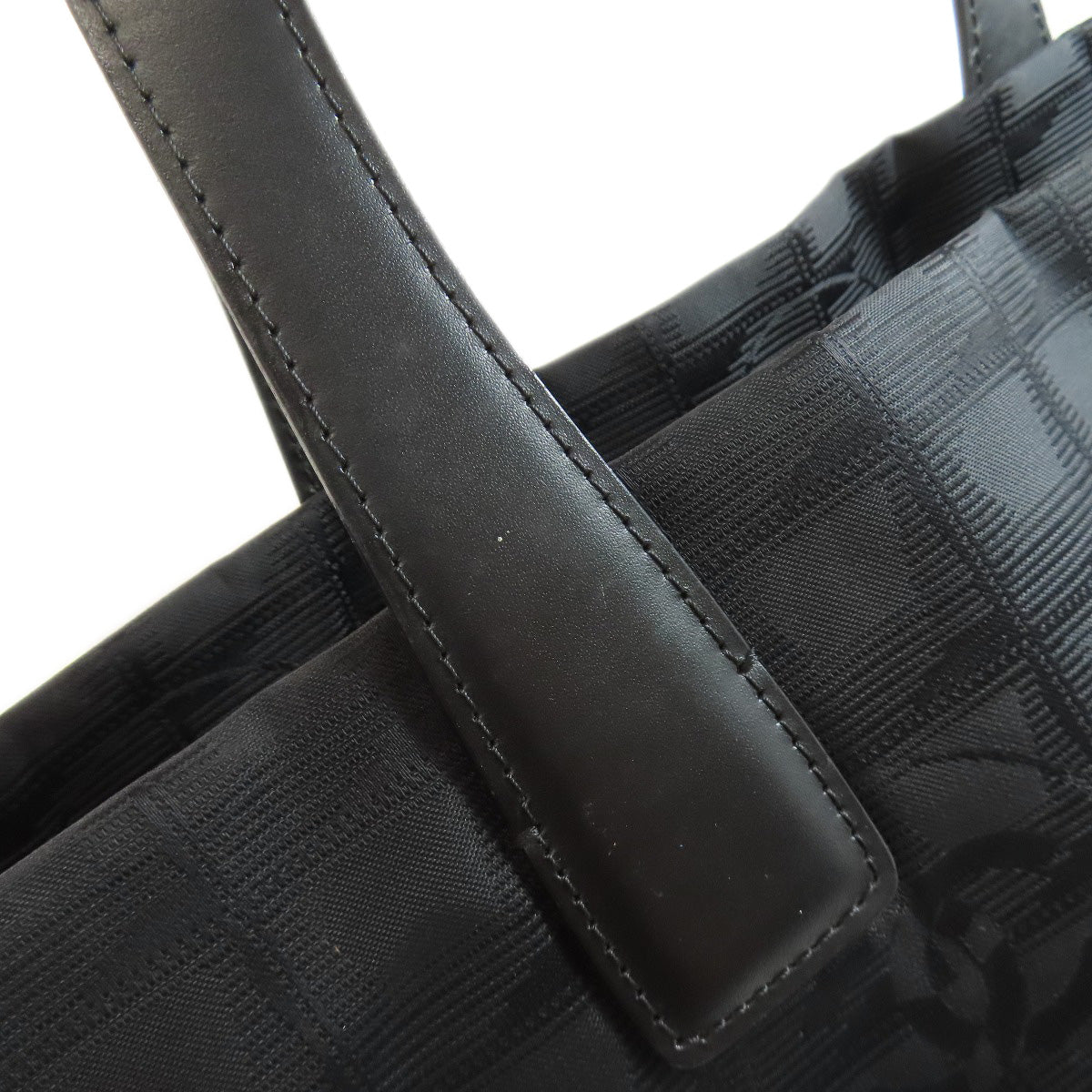 CHANEL Tote Bag Nylon jacquard black New Travel Line MM