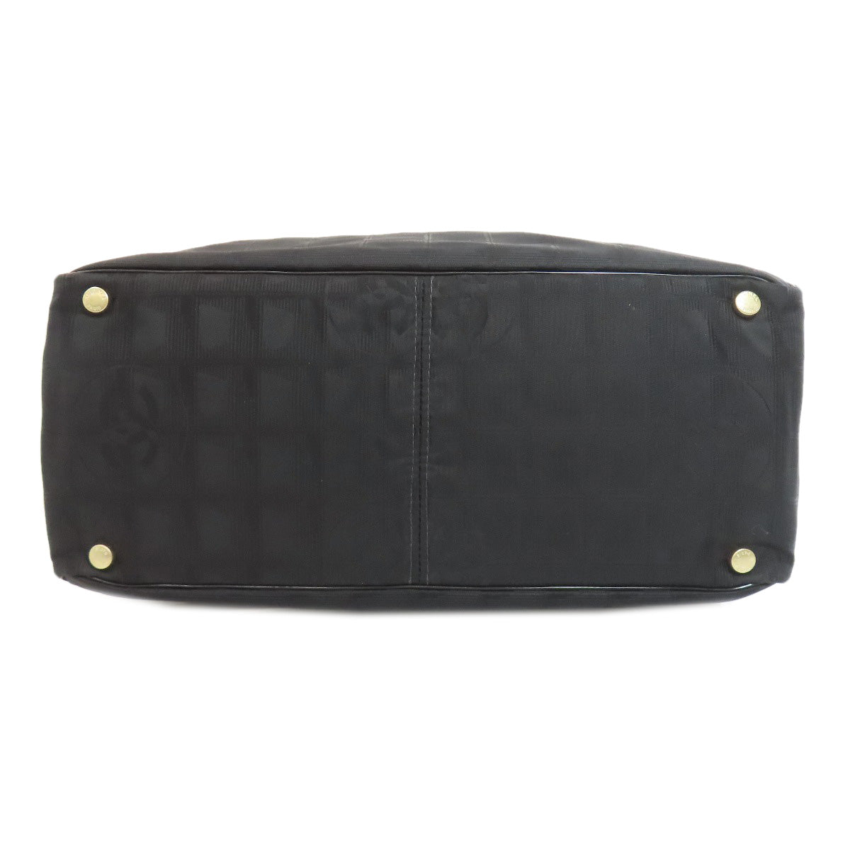 CHANEL Tote Bag Nylon jacquard black New Travel Line MM