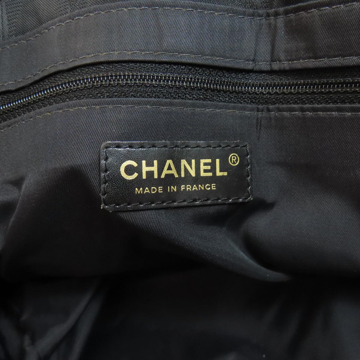 CHANEL Tote Bag Nylon jacquard black New Travel Line MM