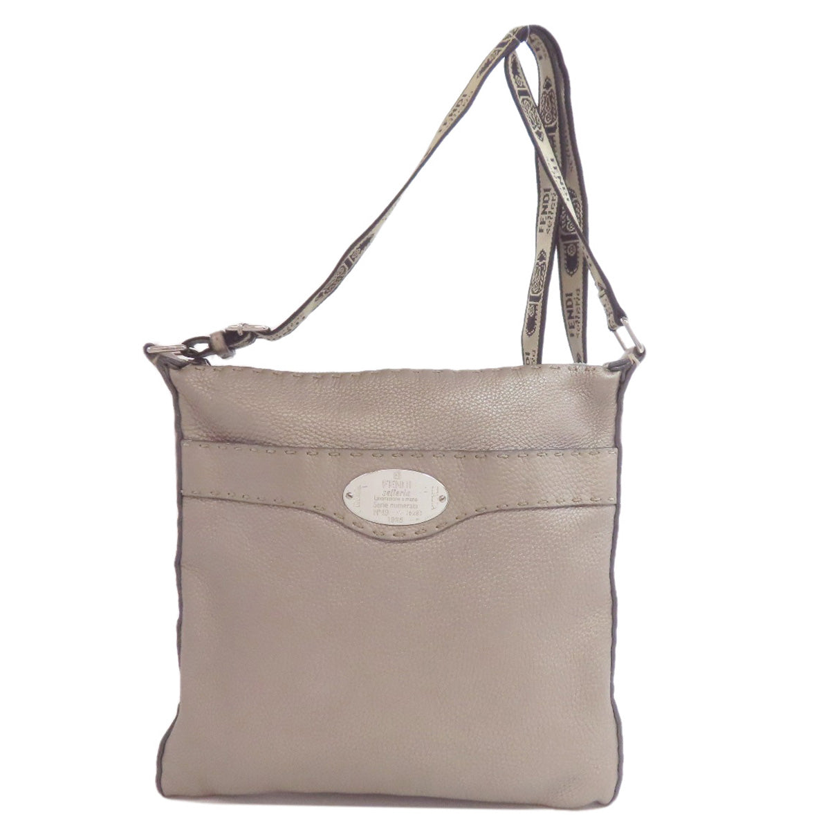 FENDI Shoulder Bag Calfskin gray Celeria