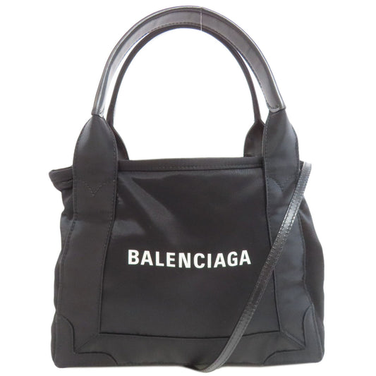 BALENCIAGA Handbag 390346 Nylon black Navy Kabas XS
