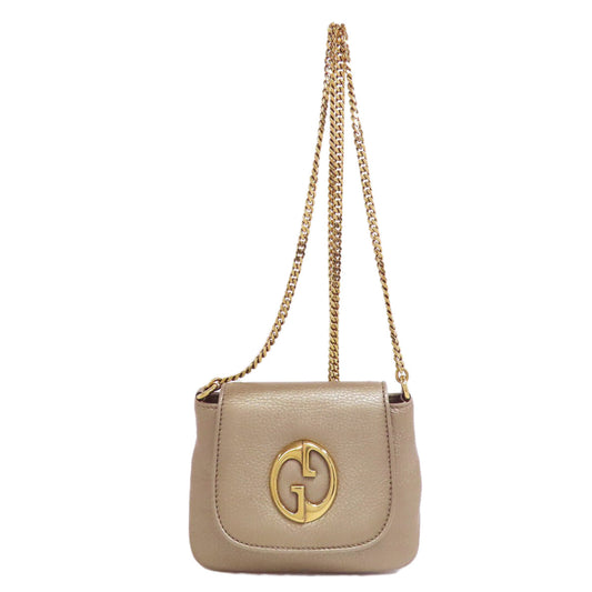 GUCCI Shoulder Bag 251821 leather gold ChainShoulder