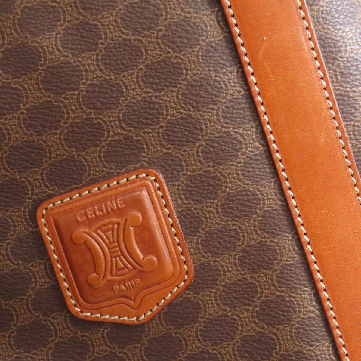 CELINE Boston Duffel bag PVC Brown Macadam Pattern