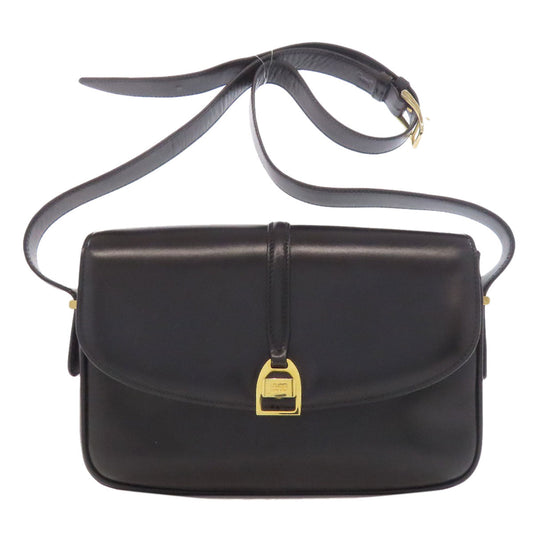 CELINE Shoulder Bag leather black logo
